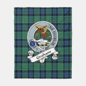Graham of Menteith Ancient Clan Abzeichen Tartan K Fleecedecke (Vorderseite)