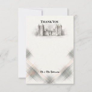 Graham of Montrose Tartan Holyrood Palace Hochzeit Dankeskarte