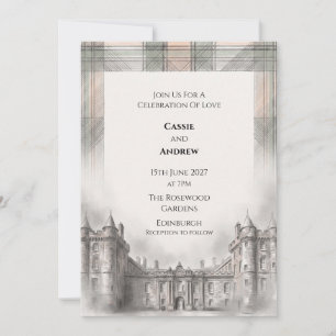Graham of Montrose Tartan Holyrood Palace Hochzeit Einladung