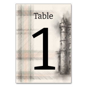 Graham of Montrose Tartan Holyrood Palace Hochzeit Tischnummer