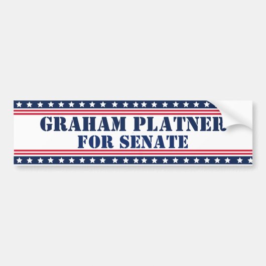 Graham Platnor für den Senat Autoaufkleber (Vorne)