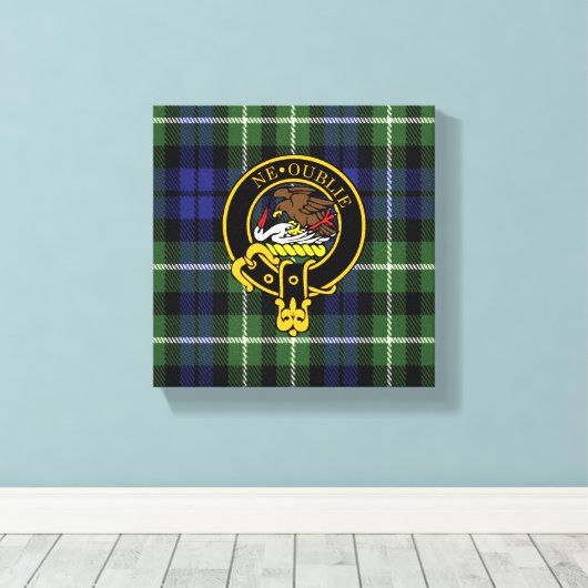 Graham Scottish Wappen und Tartan Canvas print Leinwanddruck (Insitu (Holzboden))