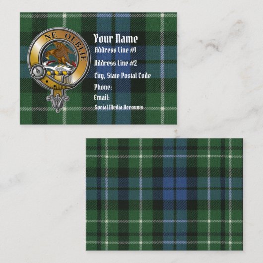 Graham Tartan & Abzeichen Visitenkarte (Vorne/Hinten)