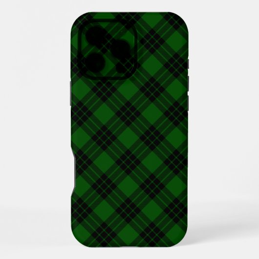 Graham-Tartan Grün-Schwarz Kariert iPhone Hülle (Rückseite)