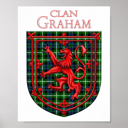Graham Tartan Scottish Plaid Lion Rampant Poster (Vorne)