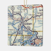 Graham Texas 50's Map Keramikornament (Links)