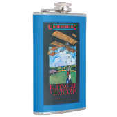 Grahame-Weiß und Flugzeug über Flughafen-Plakat Flachmann (Rechts)