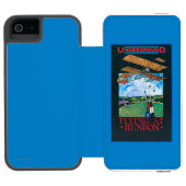 Grahame-Weiß und Flugzeug über Flughafen-Plakat Incipio iPhone Geldbeutel-Hülle (Folio Geöffnet)