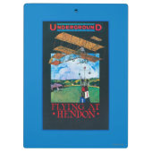 Grahame-Weiß und Flugzeug über Flughafen-Plakat Klemmbrett (Rückseite)