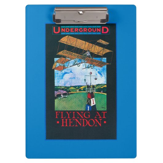 Grahame-Weiß und Flugzeug über Flughafen-Plakat Klemmbrett (Vorderseite)