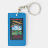 Grahame-Weiß und Flugzeug über Flughafen-Plakat Schlüsselanhänger (Rückseite)