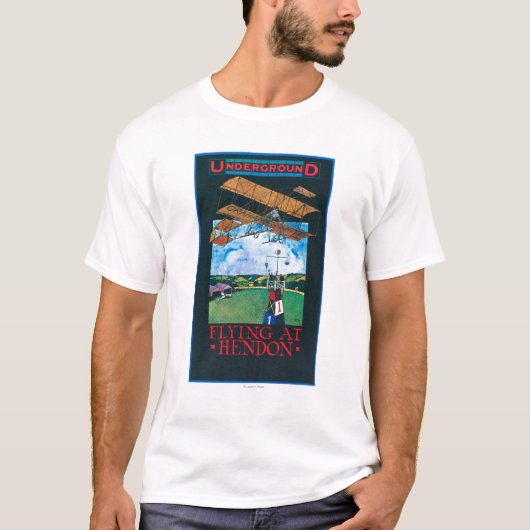 Grahame-Weiß und Flugzeug über Flughafen-Plakat T-Shirt (Vorderseite)
