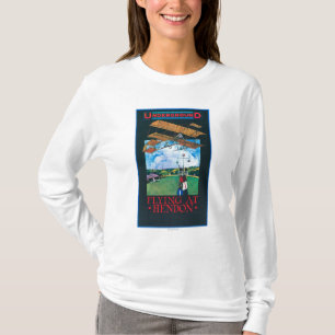Grahame-Weiß und Flugzeug über Flughafen-Plakat T-Shirt