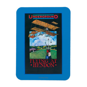 Grahame-White und Flugzeug über dem Flugplatzplaka Magnet