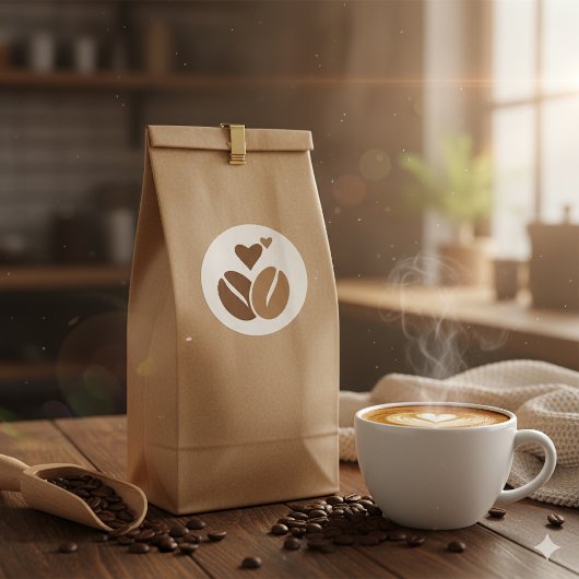 Grain de Caféine : Style et Énergie ☕ Runder Aufkleber