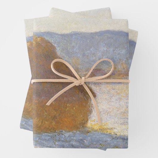 Grainstack am Morgen, Schneeeffekt von Claude Mone Geschenkpapier Set (Beispiel)