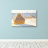 Grainstack am Morgen, Schneeeffekt von Claude Mone Leinwanddruck (Insitu (Holzboden))