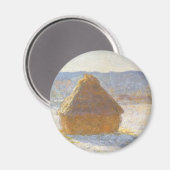 Grainstack am Morgen, Schneeeffekt von Claude Mone Magnet (Vorderseite/Rückseite)