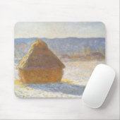 Grainstack am Morgen, Schneeeffekt von Claude Mone Mousepad (Mit Mouse)