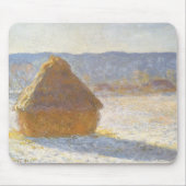 Grainstack am Morgen, Schneeeffekt von Claude Mone Mousepad (Vorne)