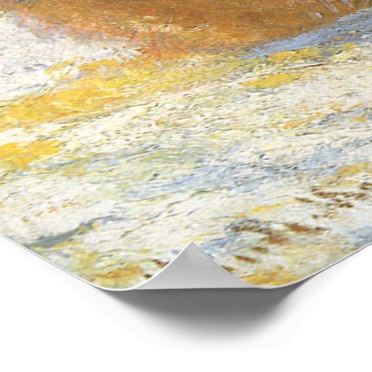 Grainstack am Morgen, Schneeeffekt von Claude Mone Poster (Ecke)