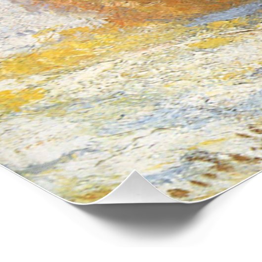 Grainstack am Morgen, Schneeeffekt von Claude Mone Poster (Ecke)