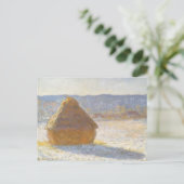 Grainstack am Morgen, Schneeeffekt von Claude Mone Postkarte (Stehend Vorderseite)