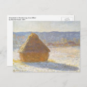 Grainstack am Morgen, Schneeeffekt von Claude Mone Postkarte (Vorne/Hinten)