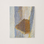 Grainstack am Morgen, Schneeeffekt von Claude Mone Puzzle (Vertikal)