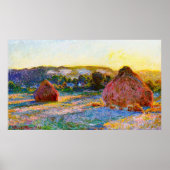 Grainstacks am Ende des Sommers, Abend-Effekt Poster (Vorne)