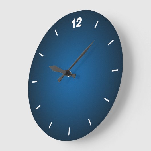 Grainy Blue-Black Vignette Große Wanduhr (Winkel)