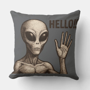 Grainy Encounter: Die Alien Gruß Kissen