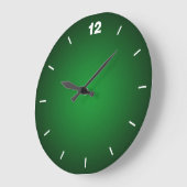 Grainy Green-Black Ombre Vignette Große Wanduhr (Winkel)
