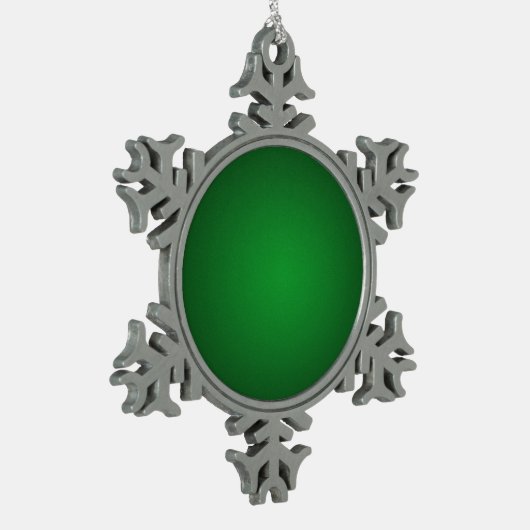 Grainy Green-Black Vignette Schneeflocken Zinn-Ornament (Links)