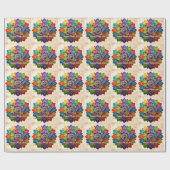 ‚Grainy Rainbow Mandala‘ Geschenkpapier (Flach)