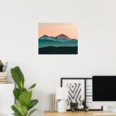 Grainy Sunset Mountain View // Orange Skies Poster (Heimbüro)