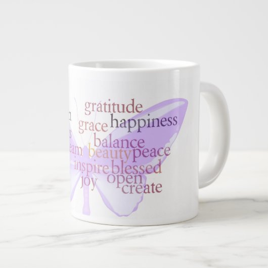 Graitude Schmetterlings-Tasse Jumbo-Tasse (Vorderseite Rechts)