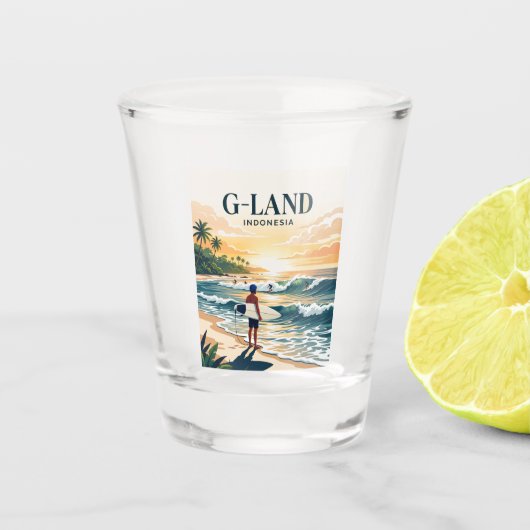 Grajagan-Bucht Indonesien Schnapsglas (Vorderseite)