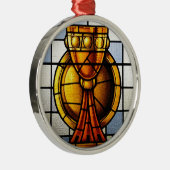 Gral-Buntglas - Sakrament Ornament Aus Metall (Rechts)