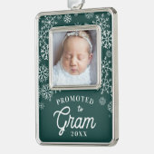 Gram befördert | Baby Foto Oma Rahmen-Ornament Silber (Links)