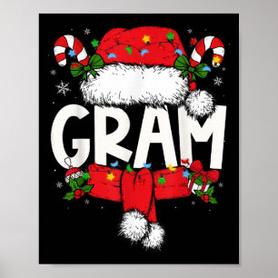 Gram Christmas Pajama Santa Claus Familie Matching Poster