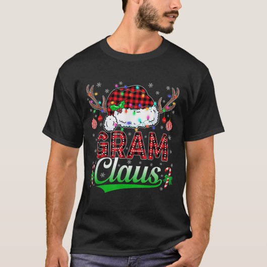 Gram Claus Christmas Lights Matching Family Xmas P T-Shirt (Vorderseite)