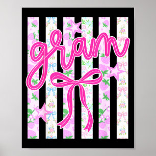 Gram floral kokette Schleife Muttertag süße Frauen Poster