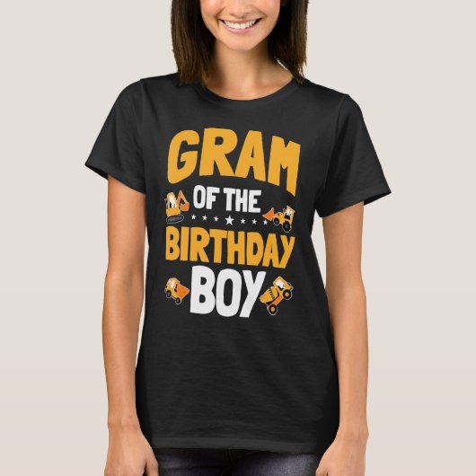 Gram of the Birthday Boy Construction Worker T-Shirt (Vorderseite)