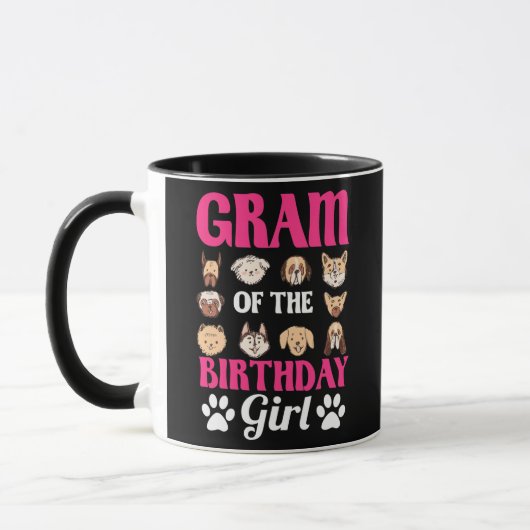 Gram of the Birthday Girl Dog Paw Bday Party Tasse (Links)