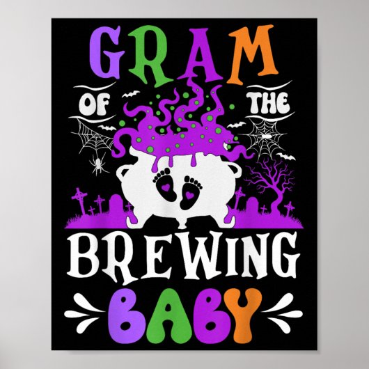 Gram Of The Brewing Baby Grandma To Be Halloween  Poster (Vorne)