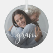 Gram Oma Script Overlay Ornament Aus Glas (Vorderseite)