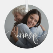 Gram Oma Script Overlay Ornament Aus Glas (Rückseite)