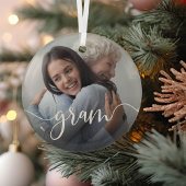 Gram Oma Script Overlay Ornament Aus Glas