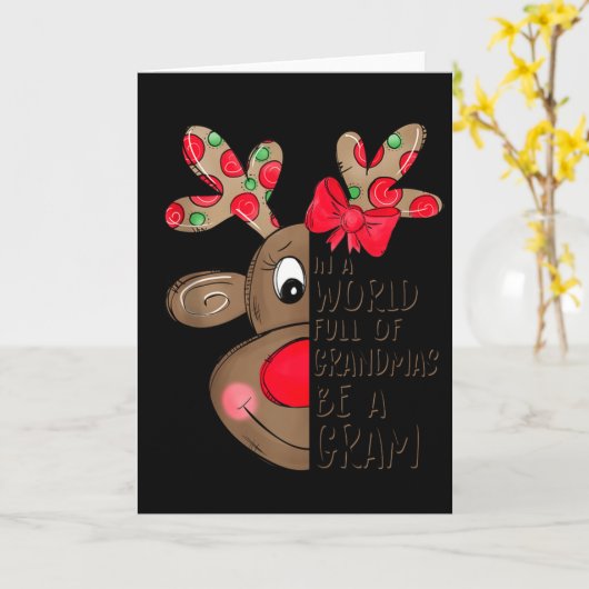 Gram Reindeer Xmas Happy Family New Reindeer Merry Karte (Gelbe Blume)